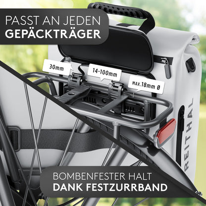 FREITHAL 3in1 Fahrradtasche 25L – wasserdicht & vollreflektierend