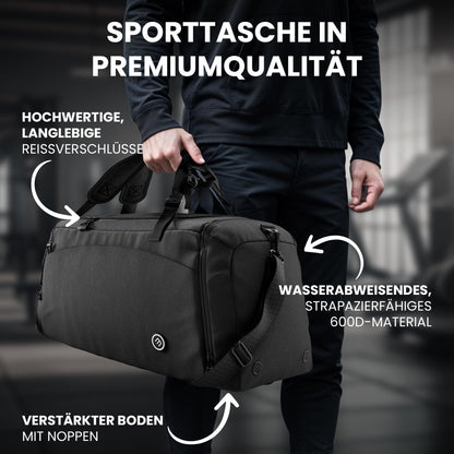 BeMaxx Sporttasche BL60 mit Rucksackfunktion, 60 L, Schwarz