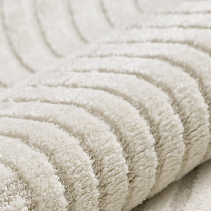 Teppich-Traum Designer Läufer 3D Bogen Muster Creme - 80x300cm