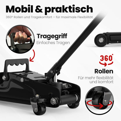 AUTORIA Wagenheber 2.5T flach hydraulisch mit Koffer
