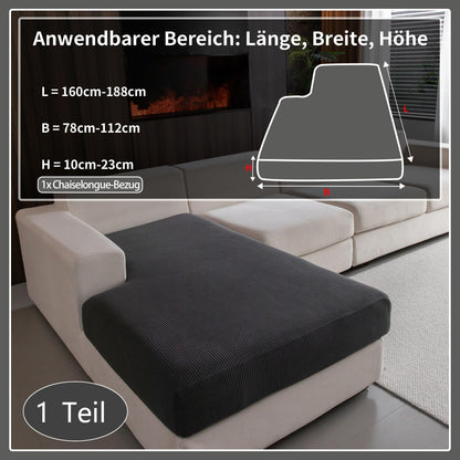 OHSIO Stretch Sofabezug Chaiselongue, rutschfest, waschbar, Dunkelgrau