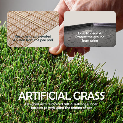 MEEXPAWS Grosse Kunstrasen Hundetoilette mit Tablett 85x59 cm