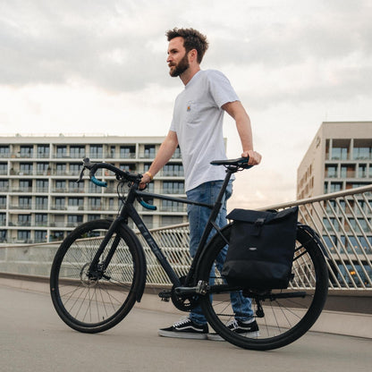 LARKSON Tammo Bike Gepäckträgertasche & Rucksack 2-in-1 Sand Grau