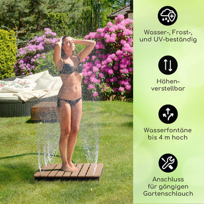 blumfeldt Mobile Gartendusche Bodendusche - Holz-Optik
