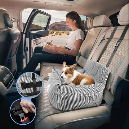 CALIYO Hundeautositz für kleine Hunde bis 10 kg, Schwarz/Weiss