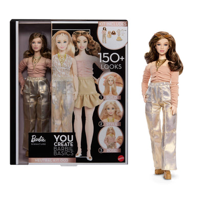 Barbie Basics You Create Neutral Kit 003 Modepuppe JJX37 mit austauschbaren Köpfen und Accessoires