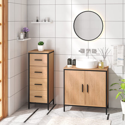 EUGAD Badezimmerschrank Kommode 4 Schubladen – 30x82x30 cm