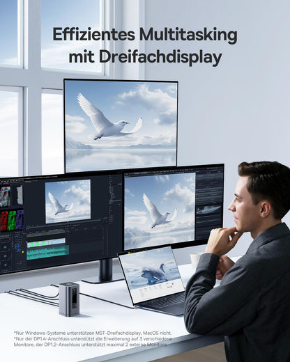 Baseus Spacemate 11-in-1 Docking Station - 3 Monitore 100W PD