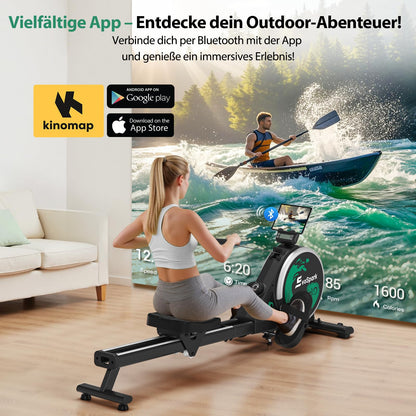 EvoSpark Heim-Rudergerät – 16 Stufen Widerstand Doppel-Slide-Rails