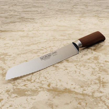 Burgvogel Natura Line Brotmesser – 23 cm Holzgriff Wellenschliff