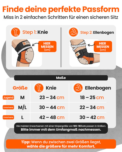 SKATEWIZ Shield Schonerset Inliner Erwachsene, Sunrise Orange, M/L