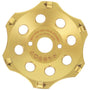 PRODIAMANT PKD Diamantschleiftopf für Winkelschleifer 125mm 6 Segmente, silber, topfförmig. Schleift Beton und Estrich.