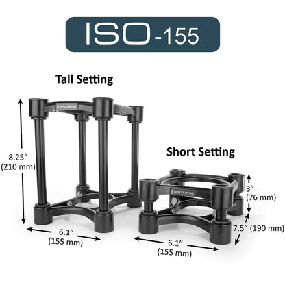IsoAcoustics Iso-155 Lautsprecherstative - Höhenverstellbar, Dämpfend (Paar)