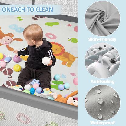 Palopalo Laufstall Baby Laufgitter 127x127cm - Dunkelgrau