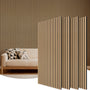 TONOR Akustikpaneele Holz Teak, 4er-Set 120 x 60 cm Wandpaneele mit Gitterstruktur und Teakfurnier