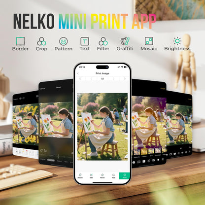 Nelko PP01 Mini Fotodrucker, tragbarer Tintenstrahldrucker, Rosa