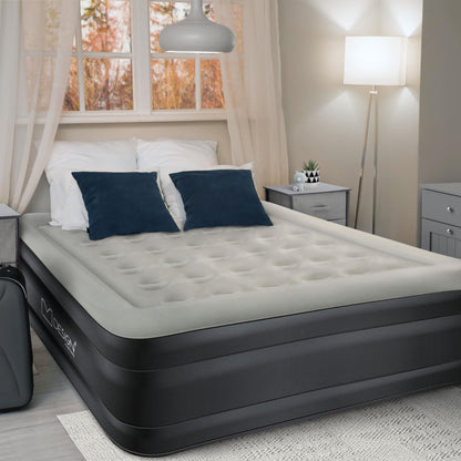 ML-Design Luftbett 2 Pers. Grau – Elektrisch Selbstaufblasend