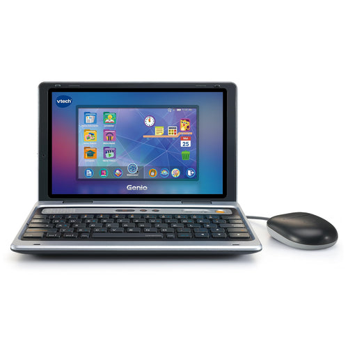 Vtech Genio Lernlaptop XL – Lerncomputer mit 7" Bildschirm. Kompaktes Gerät mit Tastatur und 7-Zoll-Farbdisplay, vermittelt altersgerechte Inhalte und fördert diverse Kompetenzen.