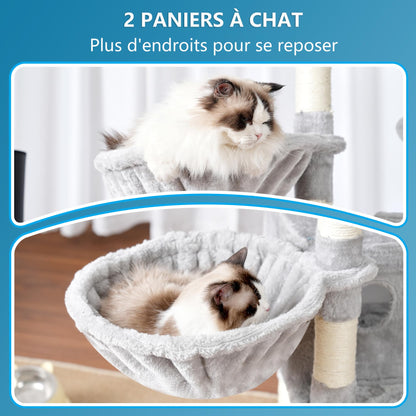 Hey-brother Kratzbaum XXL Kletterbaum - 188 cm Hellgrau MPJ035-MW