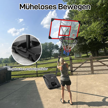 Yohood Basketballkorb LX-908 mit Rollen, höhenverstellbar 147–260 cm
