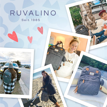 RUVALINO Wickelrucksack Wickeltasche mit Wickelauflage, Dunkelgrau