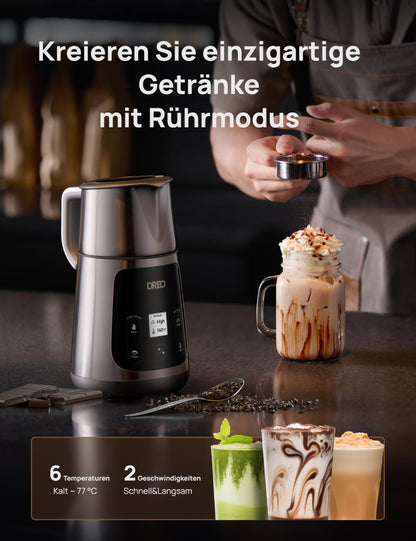 DREO Milchaufschäumer Elektrisch DR-KMF001, All-in-1 mit LED-Anzeige