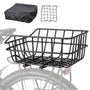 PINNAMAX Fahrradkorb hinten für Gepäckträger mit Netz, 18 L, schwarz, Aluminium-Wabenstruktur