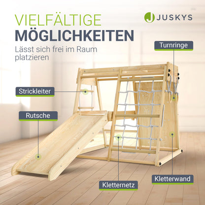 Juskys Mini Klettergerüst Indoor Kletterturm klappbar Natur