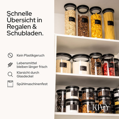 KIVY Vorratsgläser 4er Set 500 ml aus Borosilikatglas mit Glasdeckel