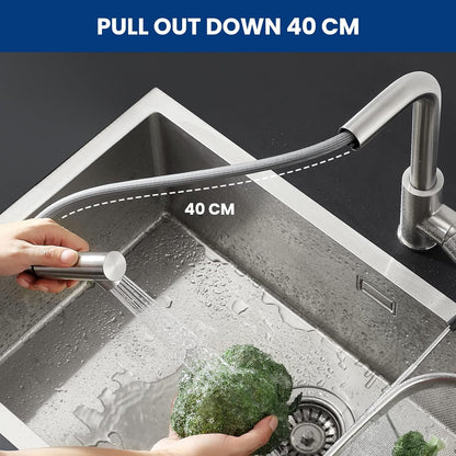 CECIPA Küchenarmatur Ausziehbar - Edelstahl Hochdruck