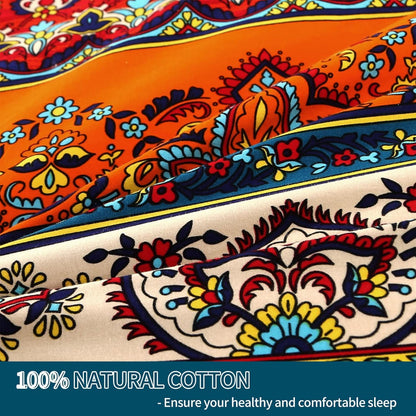 Qucover Bettwäsche 135x200 cm Baumwolle Boho mit Kissenbezug 80x80 cm