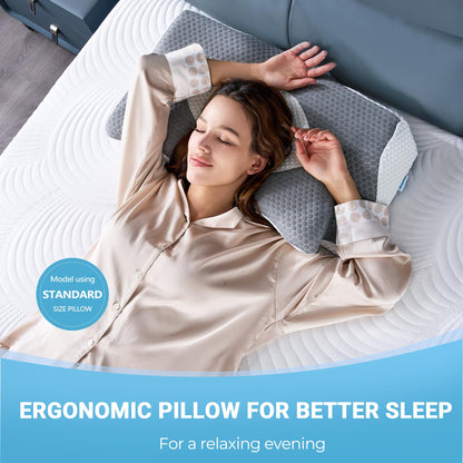 Elviros Nackenstützkissen Memory Foam Seitenschläferkissen, grau