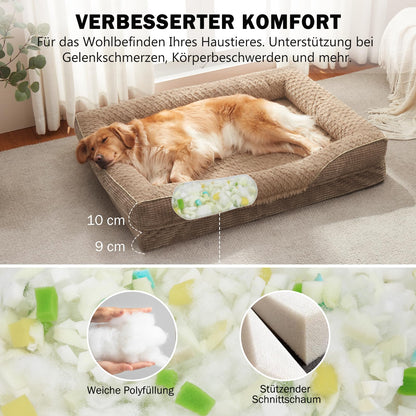 FURTIME Orthopädisches Hundebett Memory Foam XL - Braun