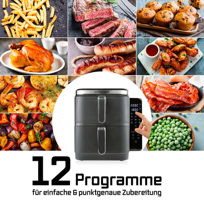 GOURMETmaxx FryUp Vertikaler Airfryer 2 Kammern 10L