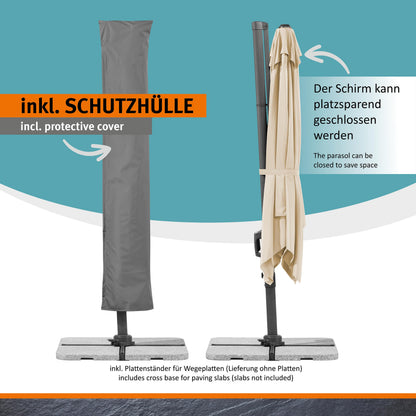 Schneider Sonnenschirm Rhodos Twist 300 x 300 cm natur