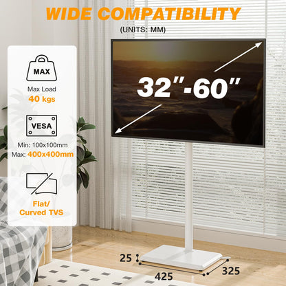 TVON TV Bodenständer für 32-60 Zoll, höhenverstellbar, schwenkbar