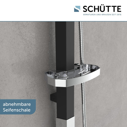 Schütte MADAGASKAR Duschsystem - Schwarz mit Ablage 60060