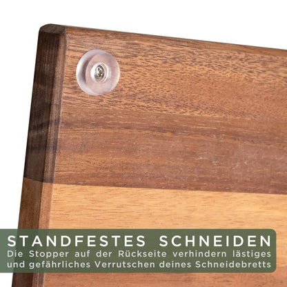 WALDWERK Schneidebretter Akazie 3er Set – mit Brettständer