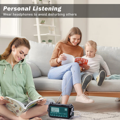 Mesqool Kurbelradio DAB+/UKW, Notfallradio mit Solar und SOS-Alarm