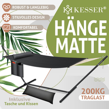 KESSER Hängematte Hill mit Gestell für 2 Personen, Anthrazit