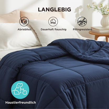 Bedsure Bettdecke 155x220 cm Ganzjahresdecke Steppdecke Blau