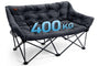 EVER ADVANCED Faltbares Campingsofa 2-Sitzer Gepolstert - Schwarz