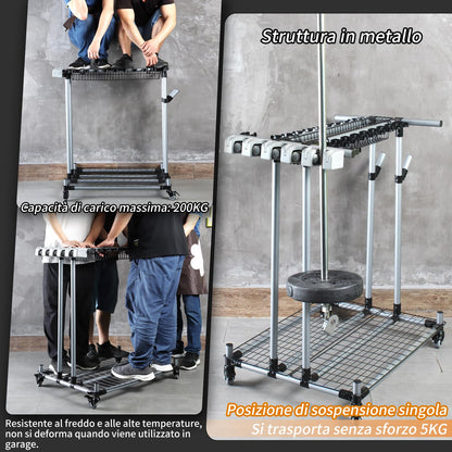 QTJH Gartengeräteaufbewahrungsregal - Schwerlast Mehrzweck