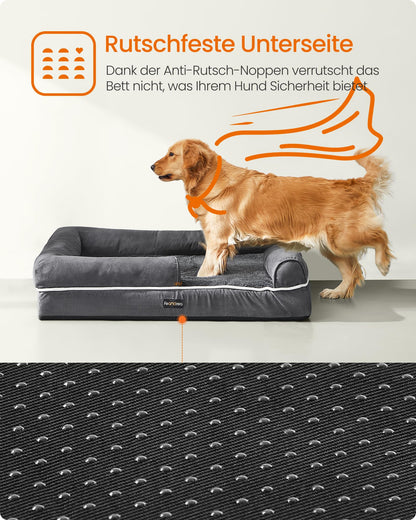 Feandrea Orthopädisches Hundebett PGW068G01V1 Dunkelgrau 112x86 cm