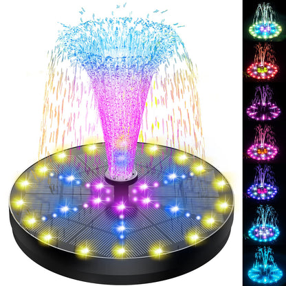 SZMP Solar Springbrunnen 4W mit 4000 mAh Akku und 60 LED, schwimmende Fontäne für Vogelbad und Teich