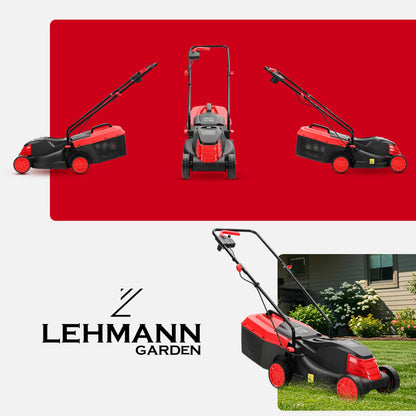 LEHMANN Elektro-Rasenmäher 1200 W, 32 cm Schnittbreite, 25 L Fangkorb