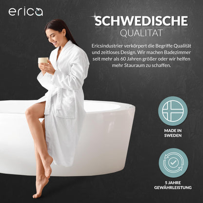 Erica Duschvorhangstange L-Form – Weiss, 70x90cm, Ohne Bohren