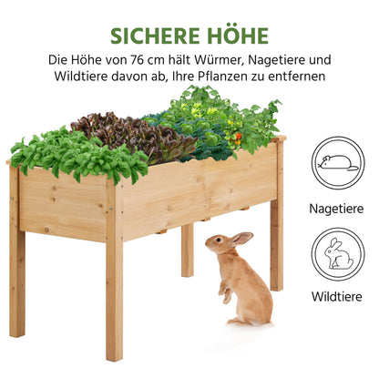 Yaheetech Hochbeet aus FSC-Tannenholz, hellbraun, 120,5 x 59 x 76 cm