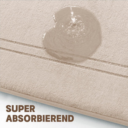 chakme Badezimmerteppich-Set 3-teilig Memory-Schaum beige