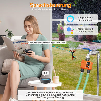 XinFuture WLAN Bewässerungscomputer mit 2 Ausgängen und App-Steuerung